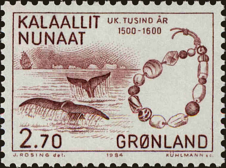 Front view of Greenland 153 collectors stamp