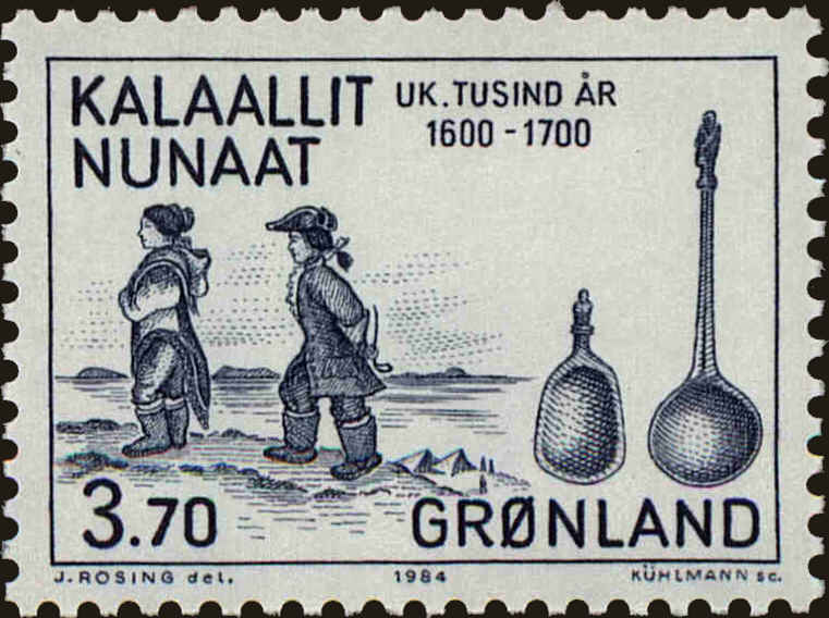 Front view of Greenland 154 collectors stamp