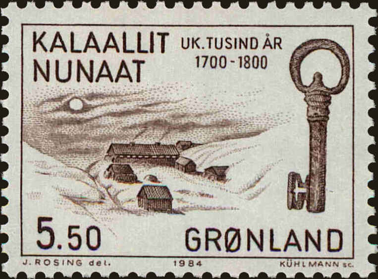 Front view of Greenland 155 collectors stamp