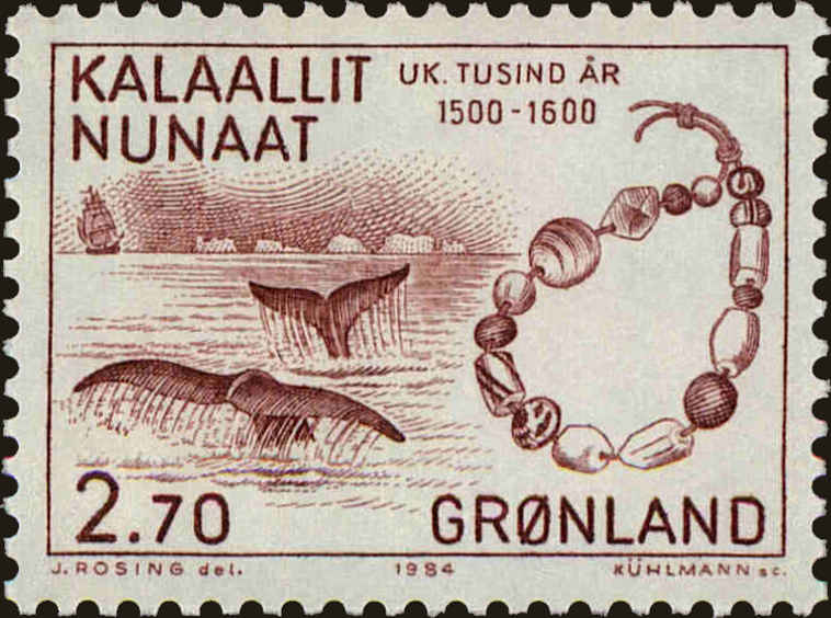 Front view of Greenland 153 collectors stamp