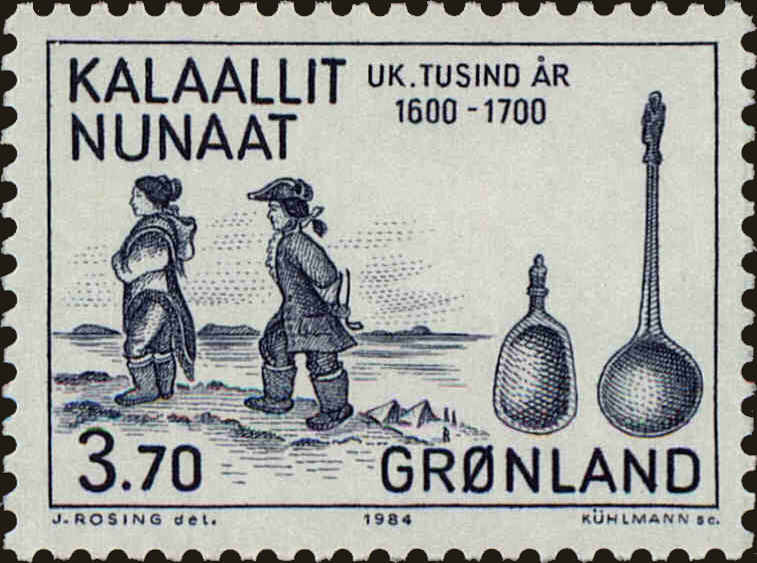 Front view of Greenland 154 collectors stamp