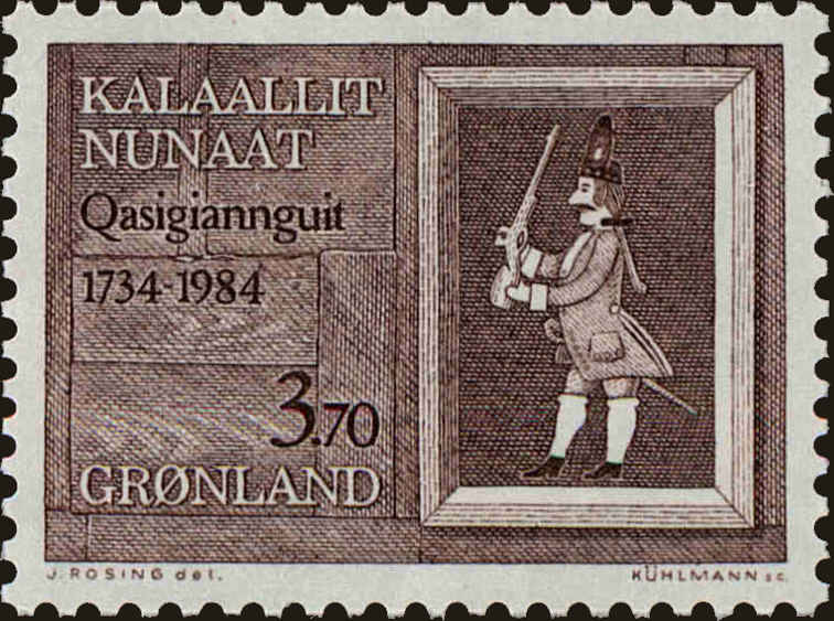 Front view of Greenland 161 collectors stamp