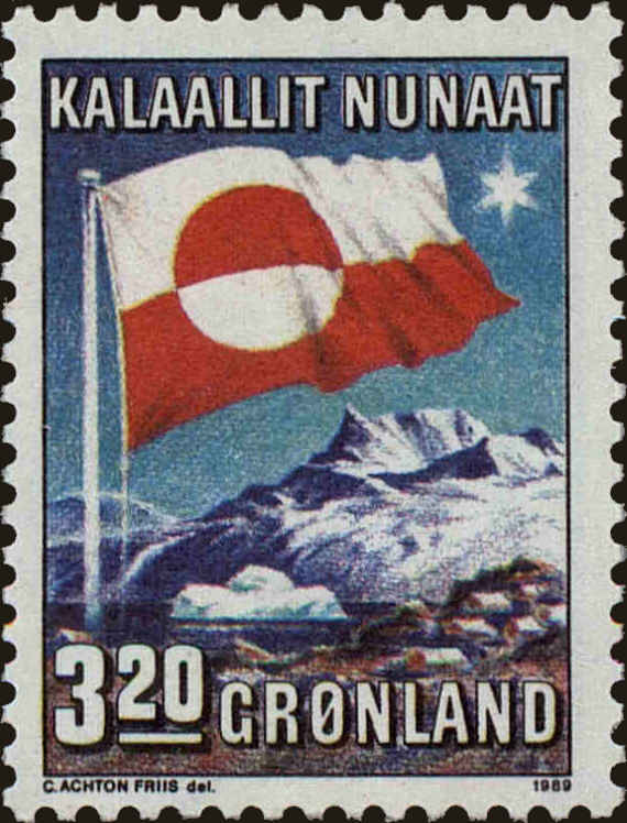 Front view of Greenland 200 collectors stamp