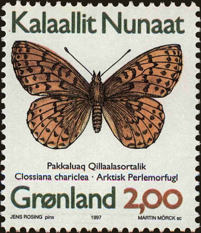 Front view of Greenland 315 collectors stamp