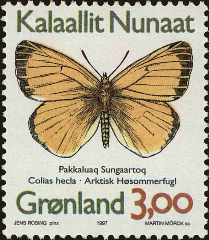 Front view of Greenland 316 collectors stamp