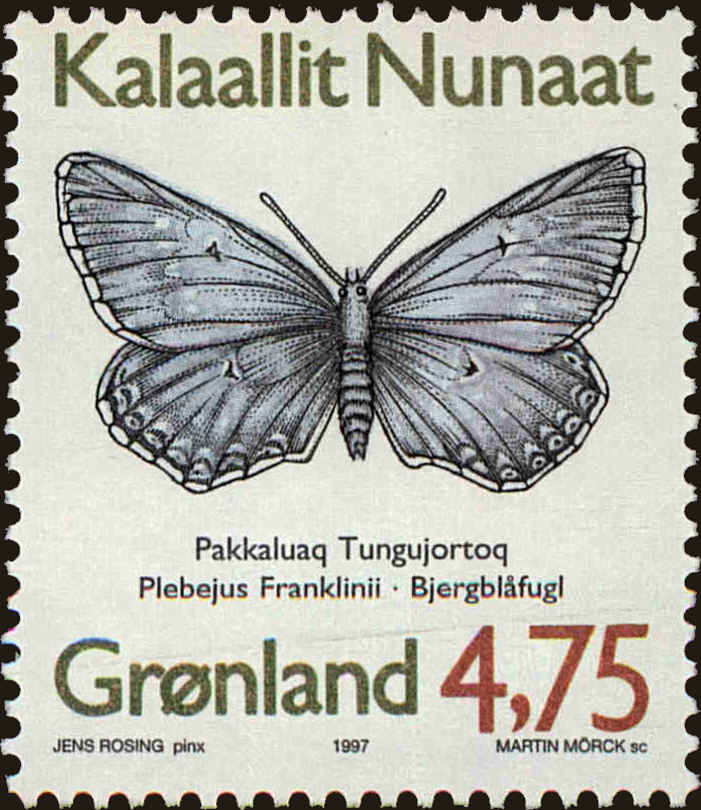 Front view of Greenland 317 collectors stamp