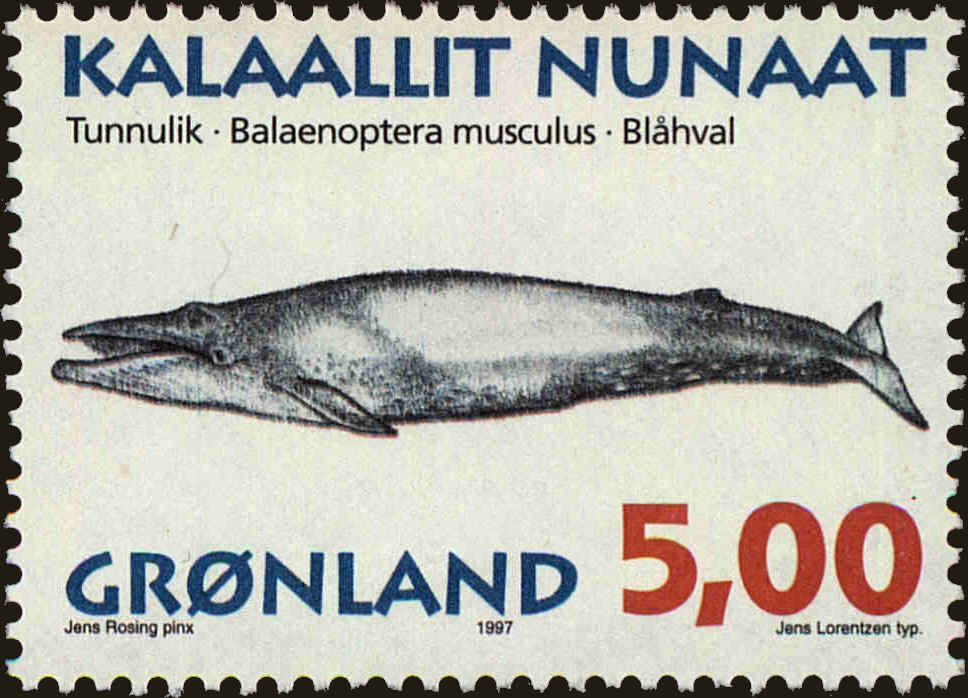 Front view of Greenland 319 collectors stamp