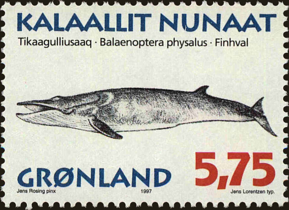 Front view of Greenland 320 collectors stamp