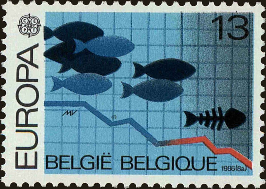 Front view of Belgium 1241 collectors stamp
