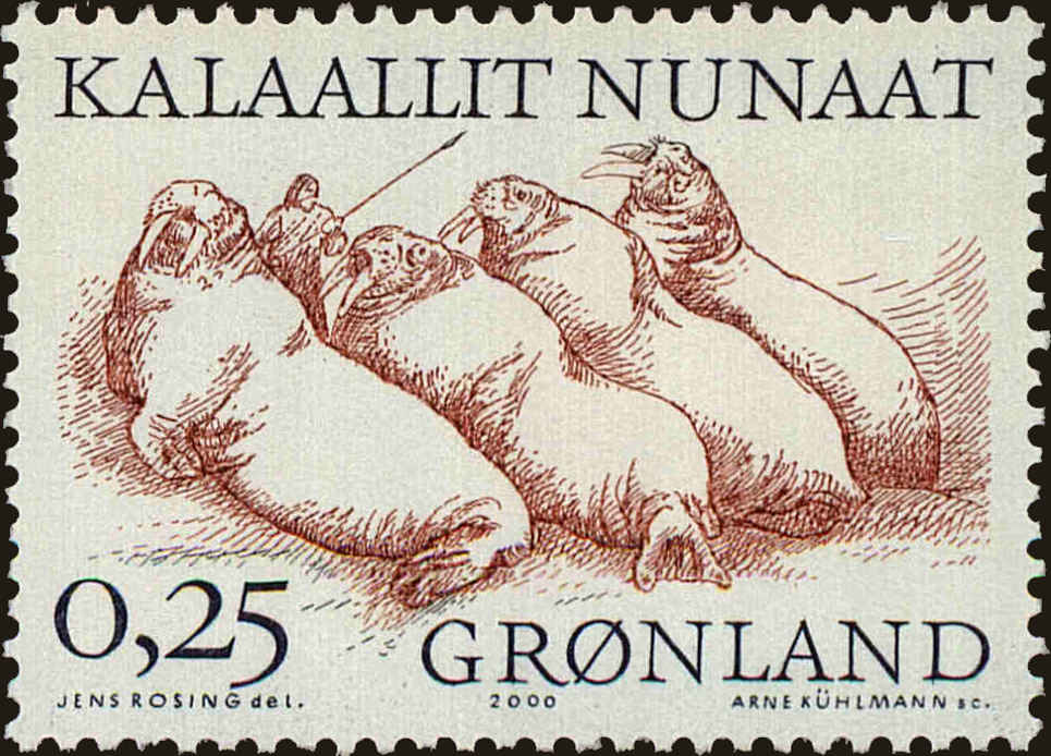Front view of Greenland 358 collectors stamp