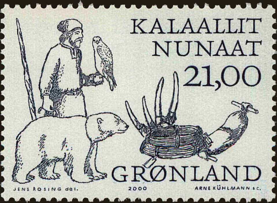 Front view of Greenland 361 collectors stamp