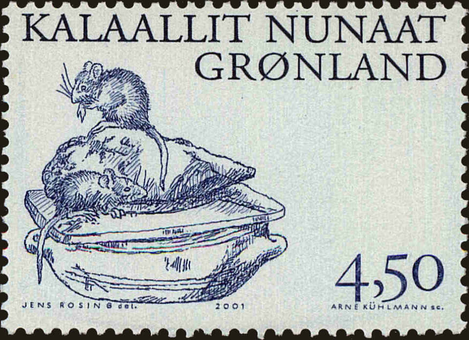 Front view of Greenland 381 collectors stamp