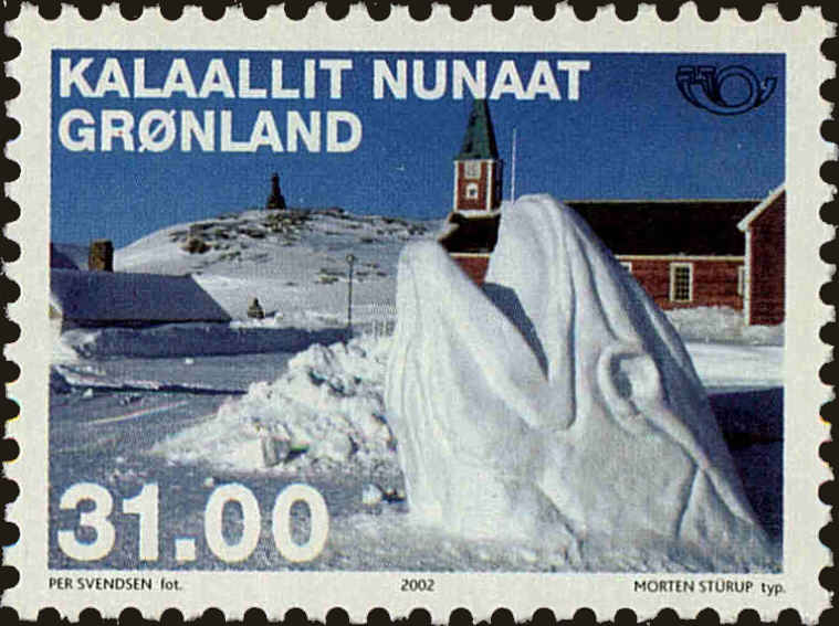 Front view of Greenland 395 collectors stamp
