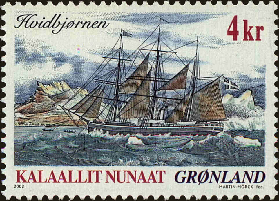 Front view of Greenland 398 collectors stamp