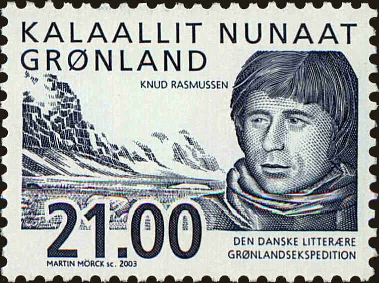 Front view of Greenland 408 collectors stamp