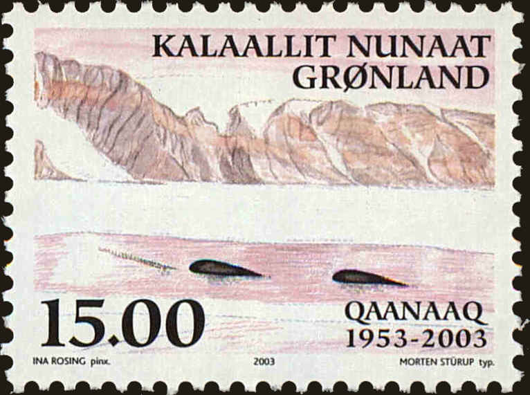 Front view of Greenland 413 collectors stamp