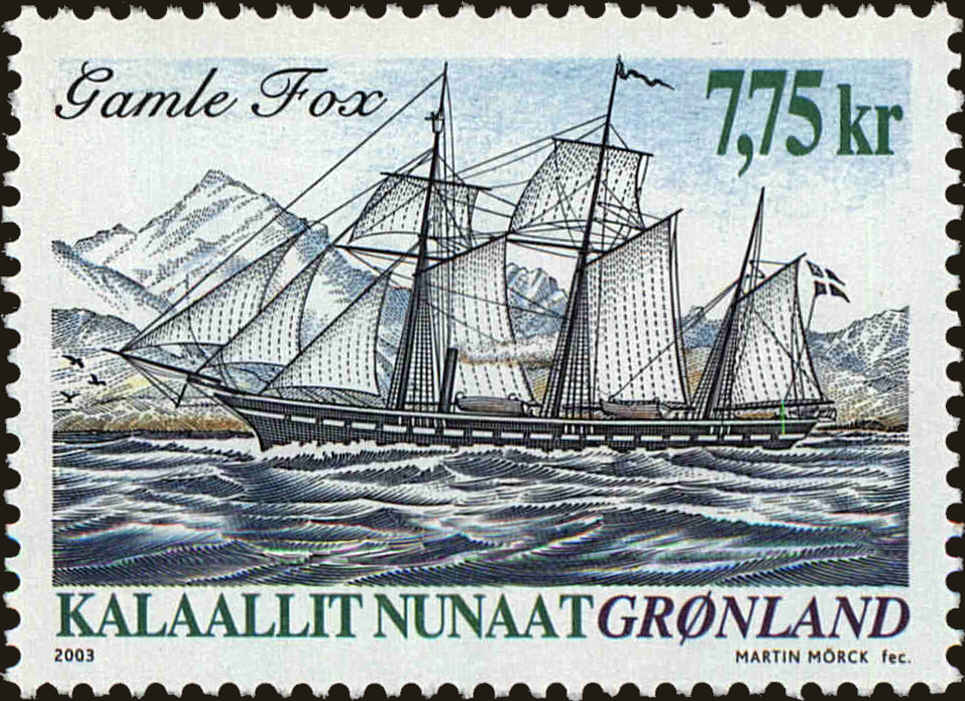 Front view of Greenland 417 collectors stamp