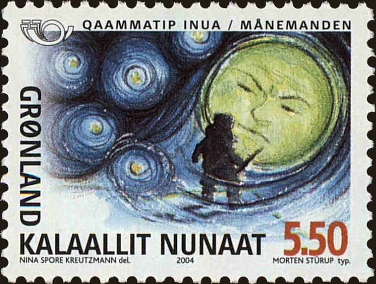 Front view of Greenland 427 collectors stamp