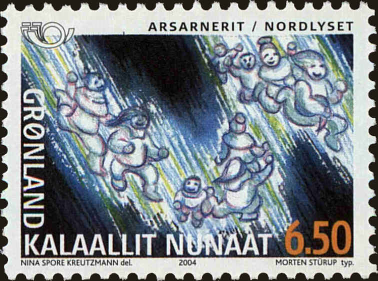 Front view of Greenland 428 collectors stamp