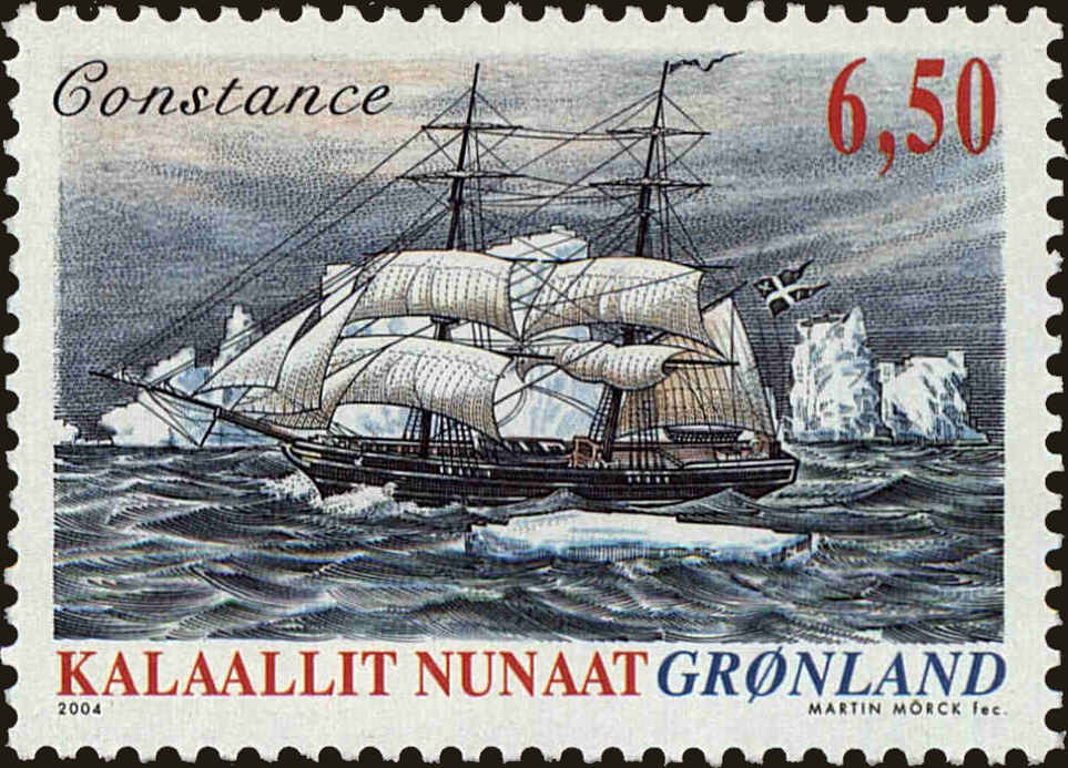 Front view of Greenland 434 collectors stamp