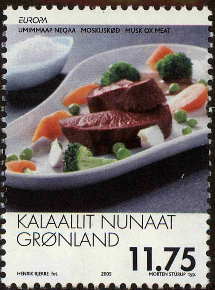 Front view of Greenland 445 collectors stamp
