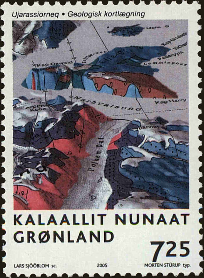 Front view of Greenland 456 collectors stamp