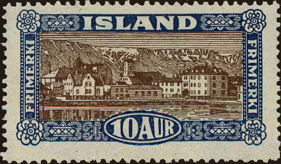 Front view of Iceland 145 collectors stamp