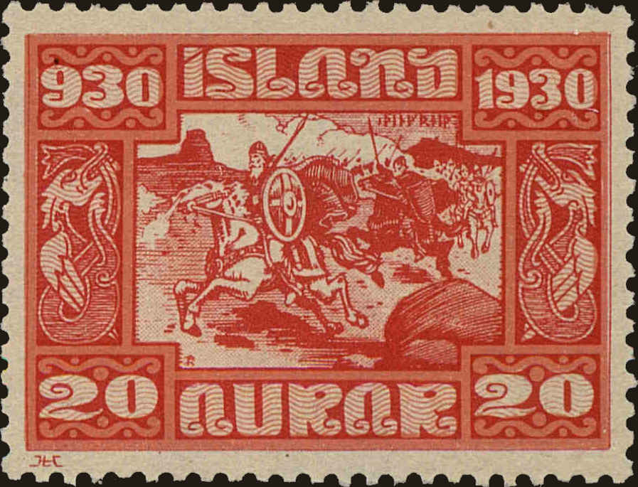 Front view of Iceland 157 collectors stamp