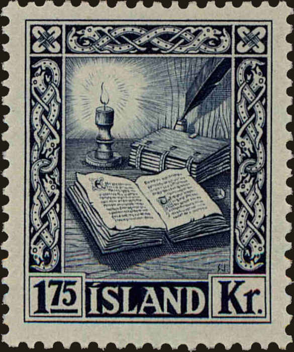 Front view of Iceland 281 collectors stamp