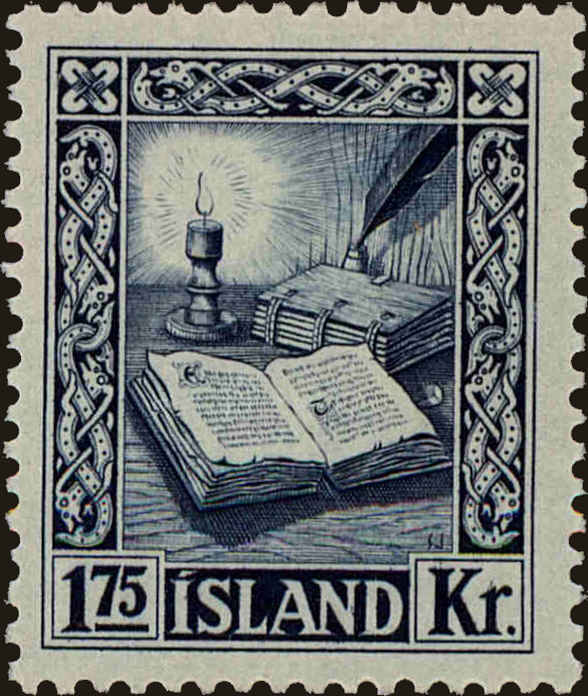 Front view of Iceland 281 collectors stamp