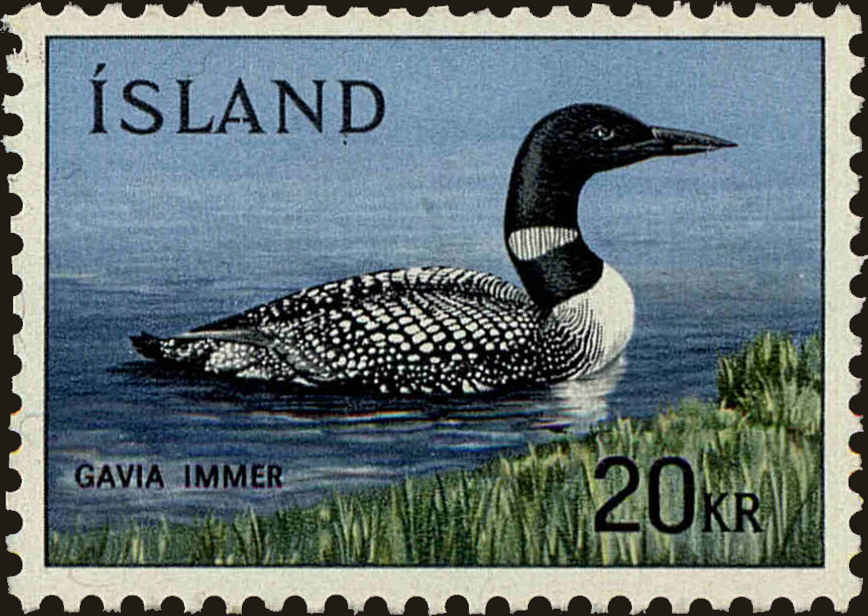 Front view of Iceland 388 collectors stamp
