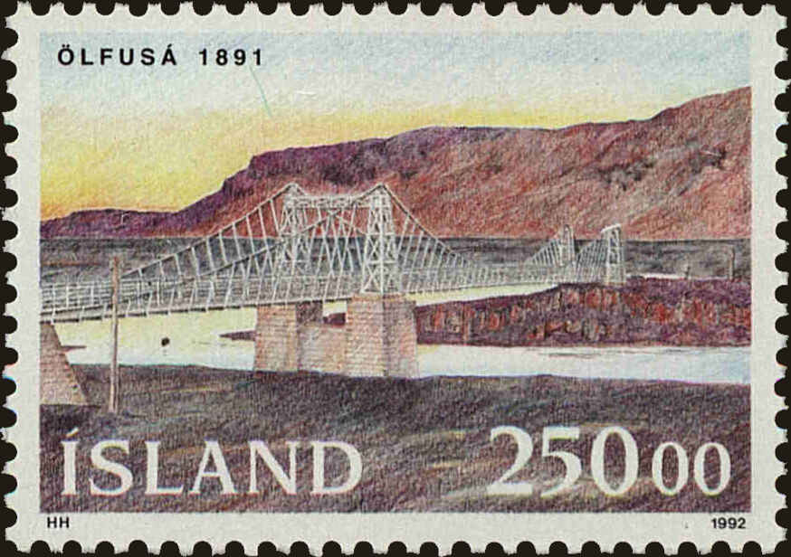 Front view of Iceland 755 collectors stamp