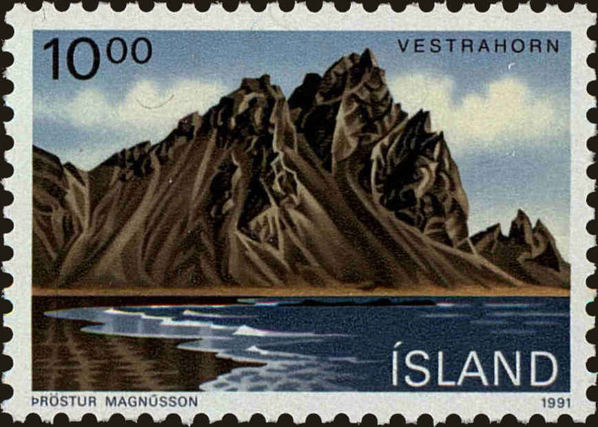 Front view of Iceland 728 collectors stamp