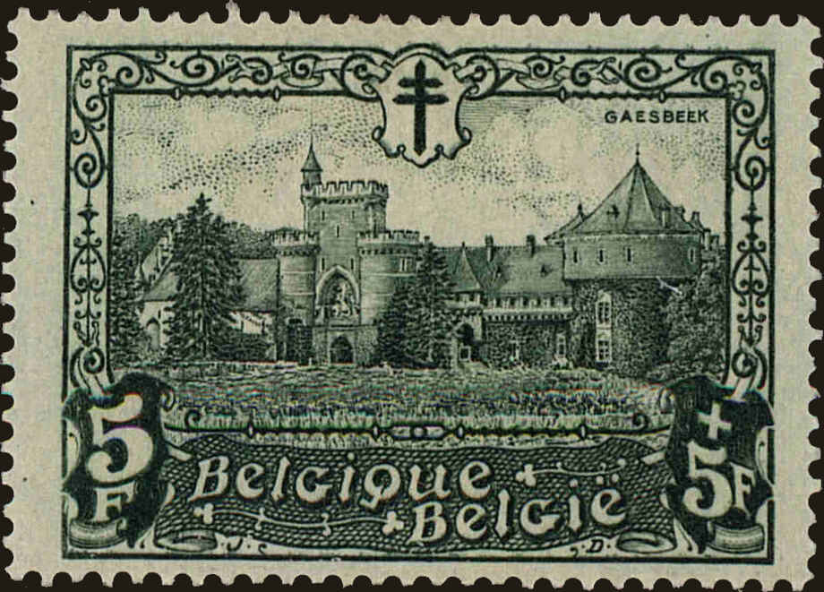 Front view of Belgium B105 collectors stamp