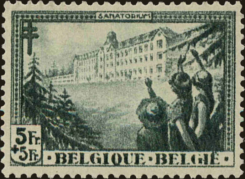 Front view of Belgium B131 collectors stamp