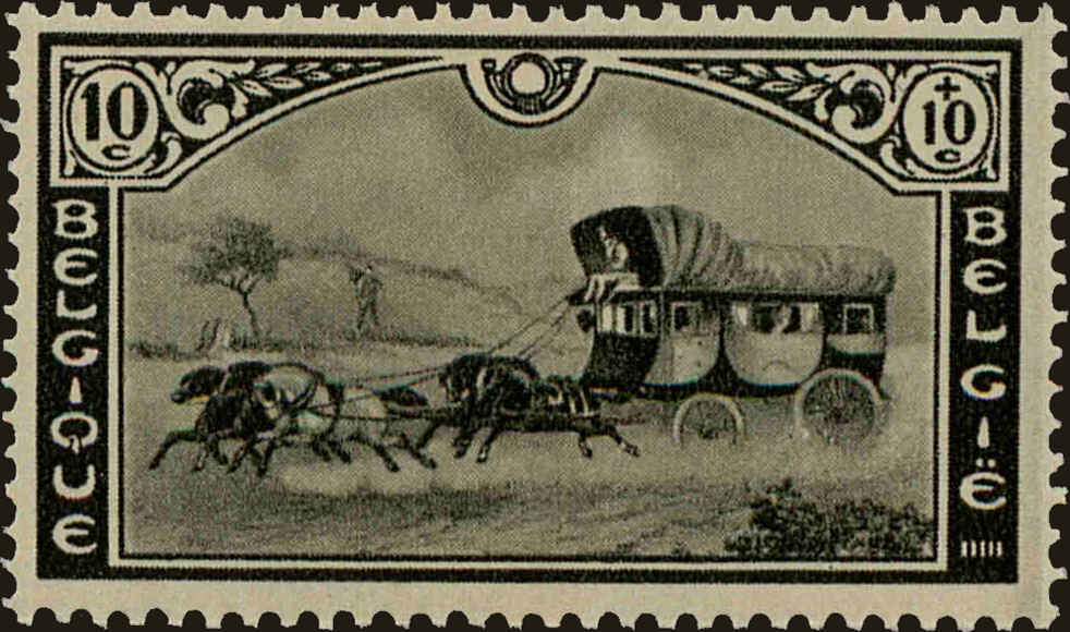 Front view of Belgium B166 collectors stamp