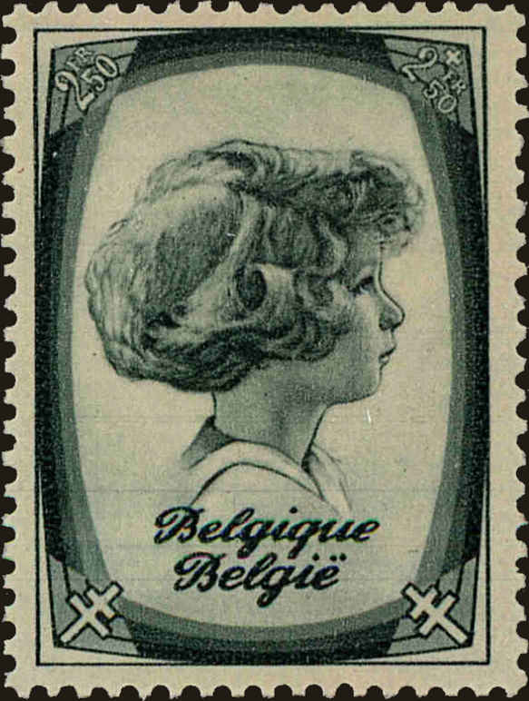 Front view of Belgium B231 collectors stamp