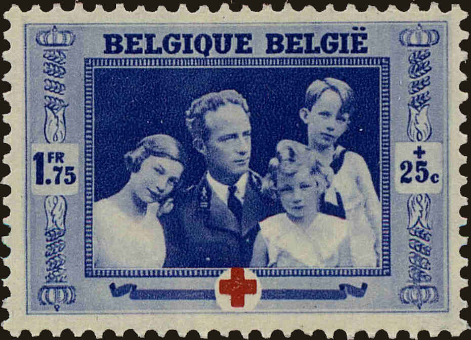 Front view of Belgium B236 collectors stamp