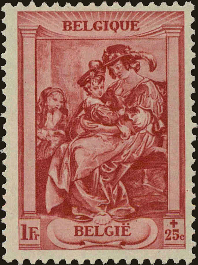 Front view of Belgium B244 collectors stamp