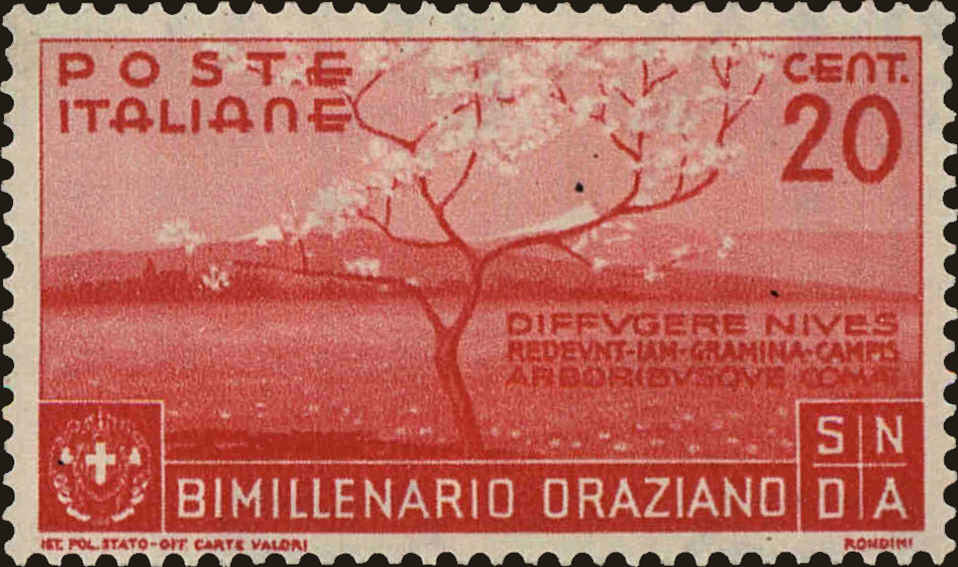 Front view of Italy 360 collectors stamp