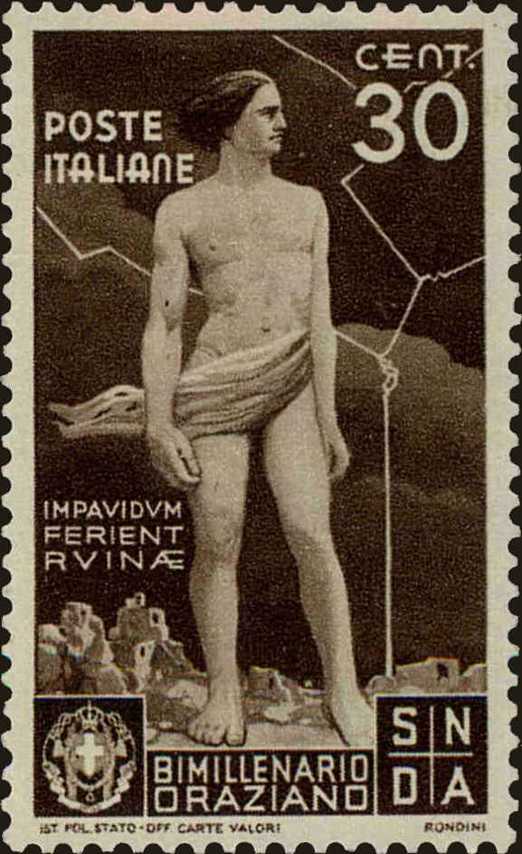 Front view of Italy 361 collectors stamp