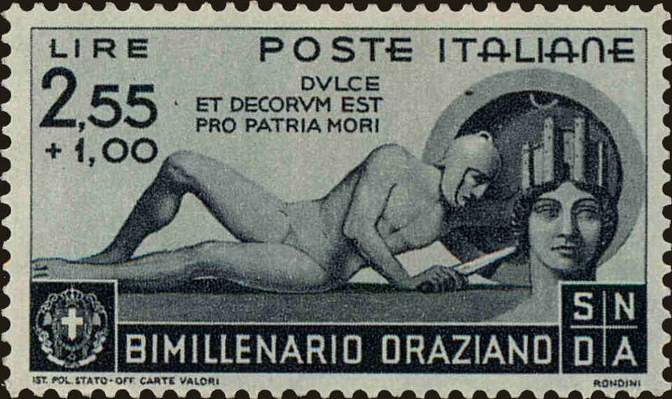 Front view of Italy 366 collectors stamp