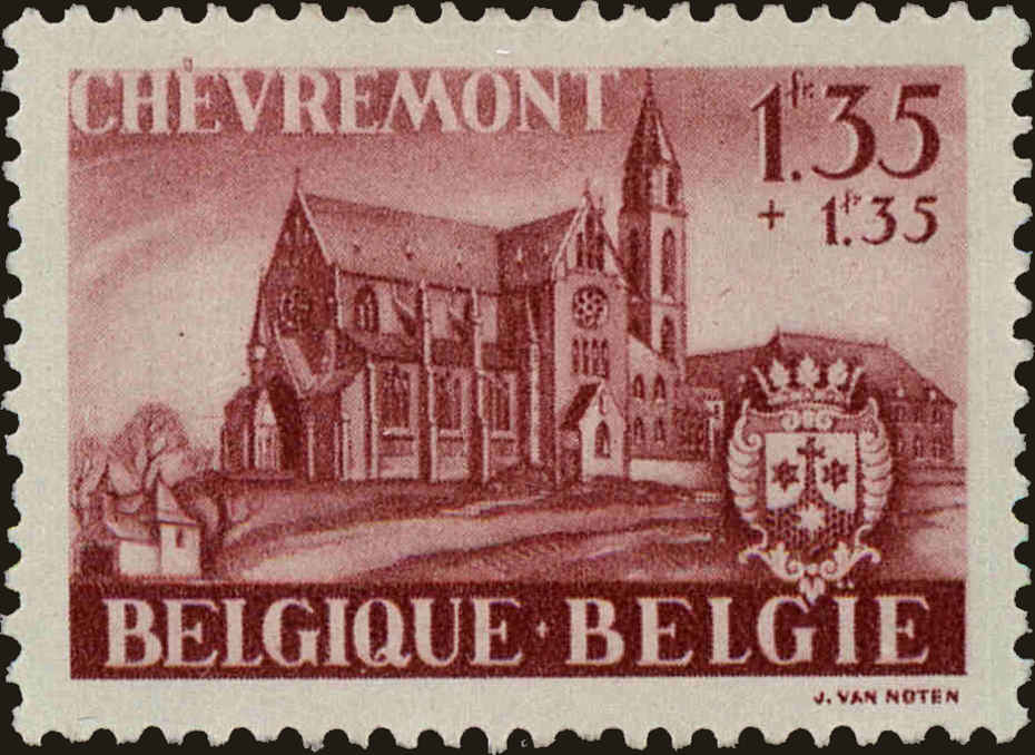 Front view of Belgium B452 collectors stamp