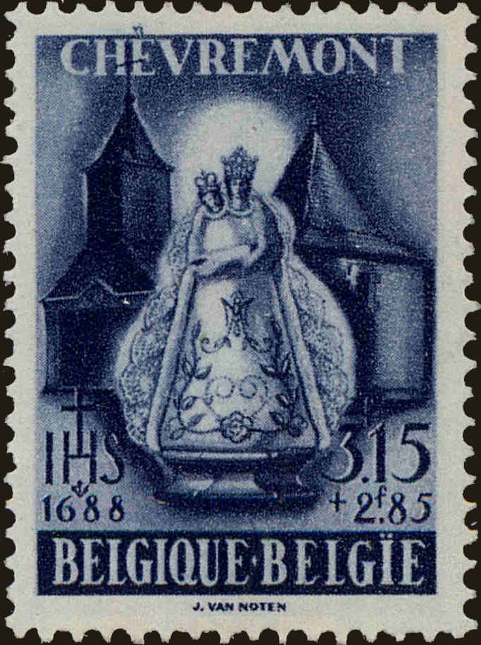 Front view of Belgium B453 collectors stamp