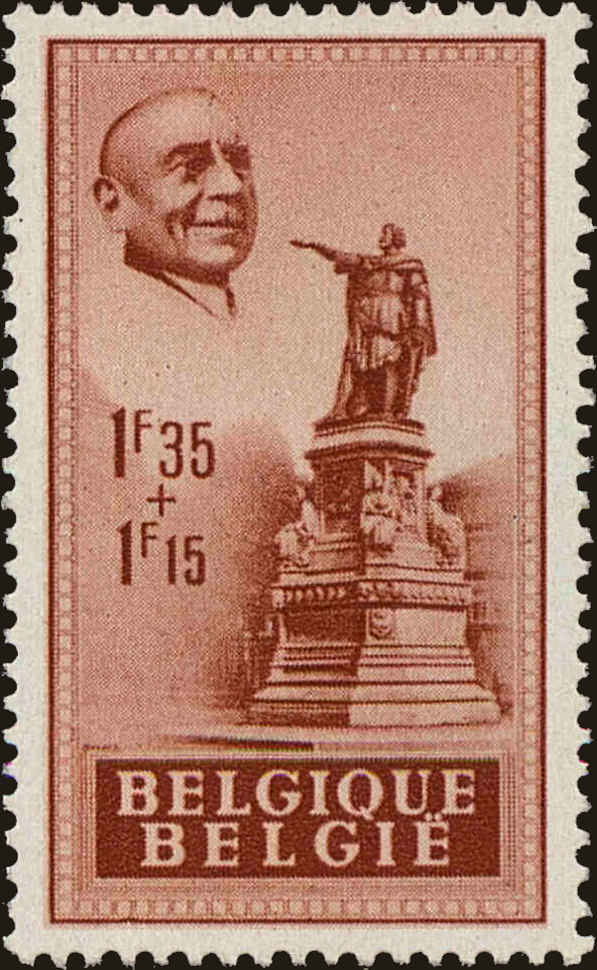 Front view of Belgium B457 collectors stamp