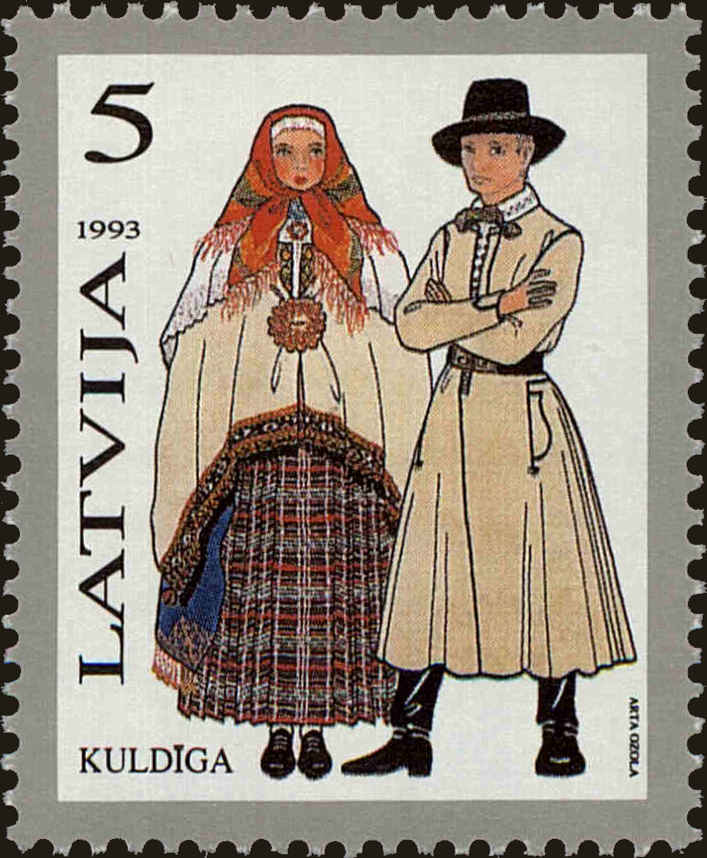 Front view of Latvia 343 collectors stamp