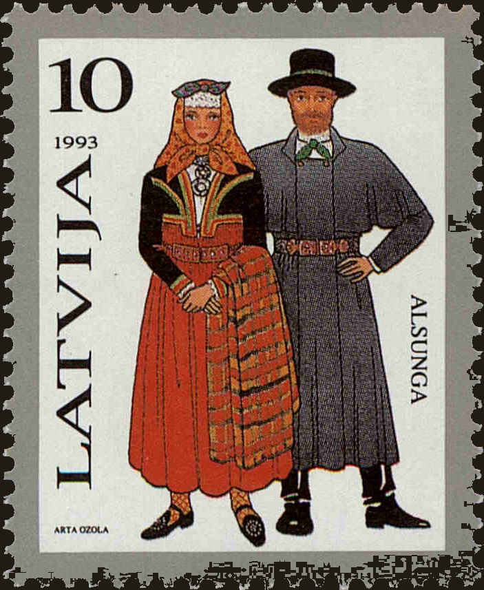 Front view of Latvia 344 collectors stamp