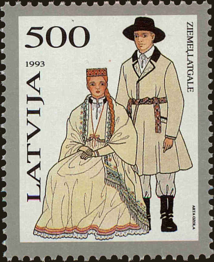 Front view of Latvia 348 collectors stamp