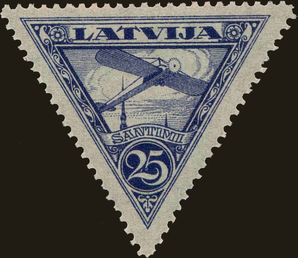 Front view of Latvia C5 collectors stamp