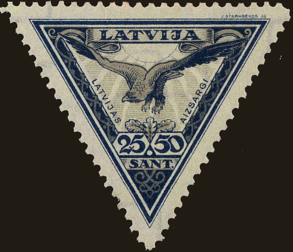 Front view of Latvia CB8 collectors stamp